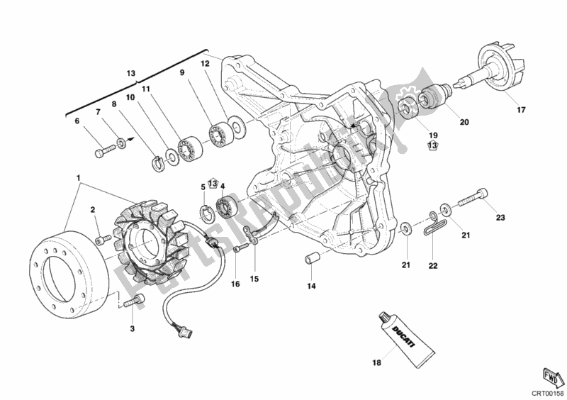 Toutes les pièces pour le Couvercle De Générateur du Ducati Superbike 999 R 2004